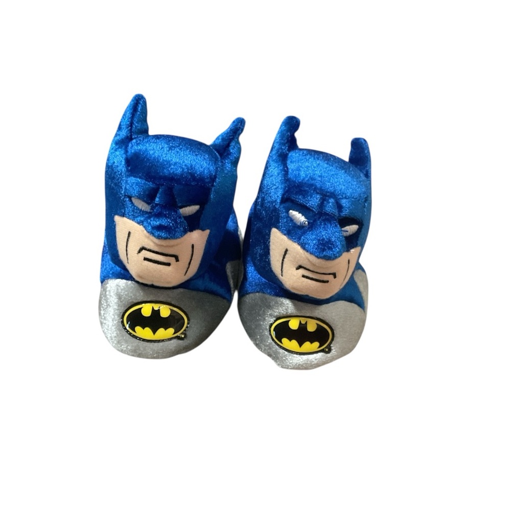 NWOT DC Comics BATMAN Toddler Socktop Plush Slippers. Kids Size 5/6